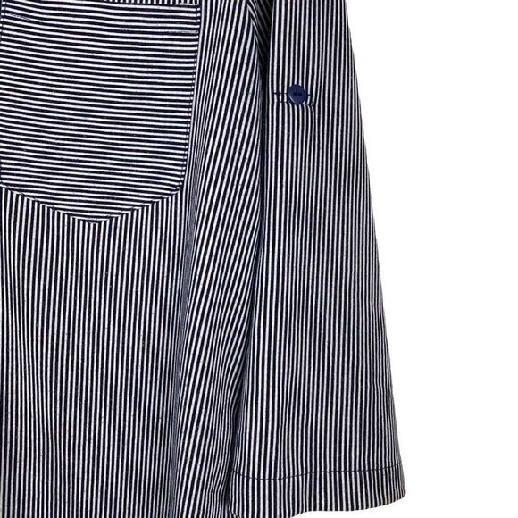 Eden & Olivia size small navy and white striped split neck top with roll sleeves - Picture 5 of 7